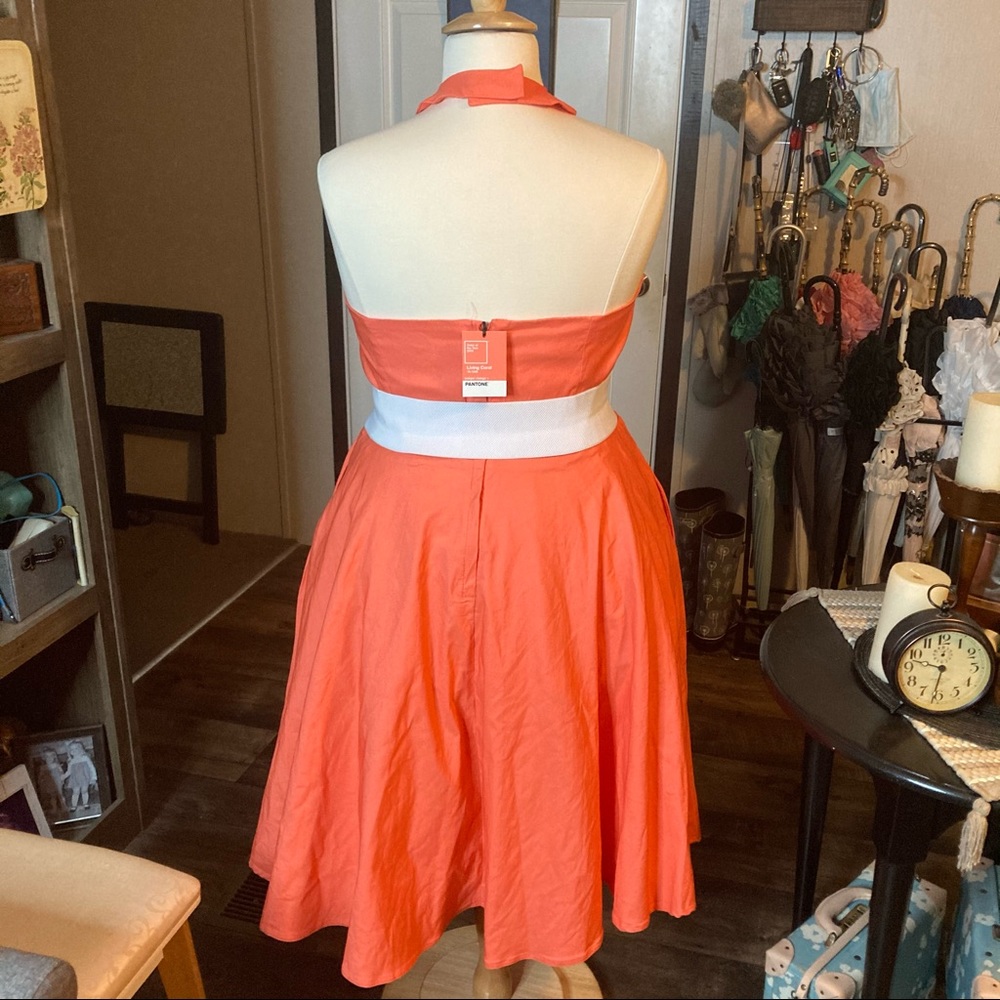 NWT UNIQUE VINTAGE PANTONE LIVING CORAL 👗 2X/18 - Picture 5 of 11